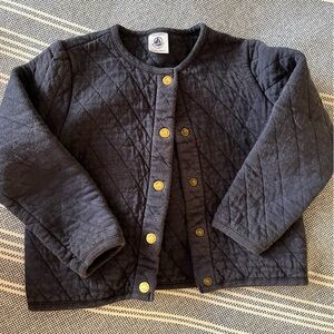 Kids Quilted Black Jacket